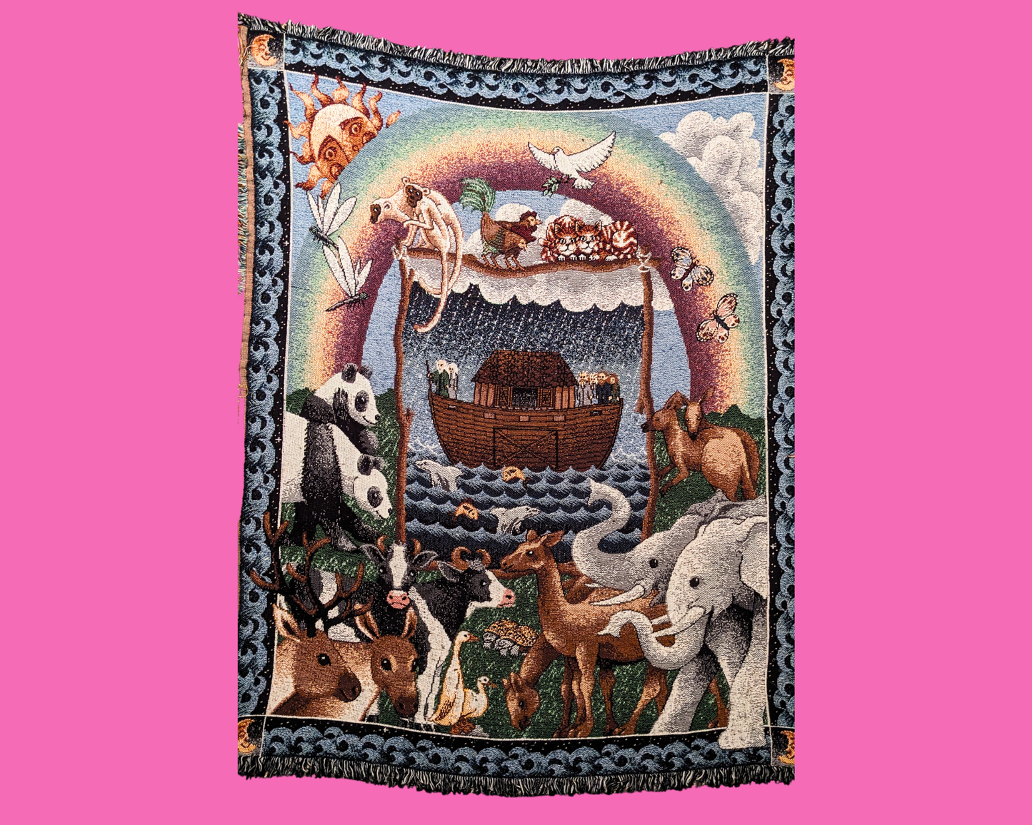 Y2K Tapestry, Noah's Ark Decorative Blanket