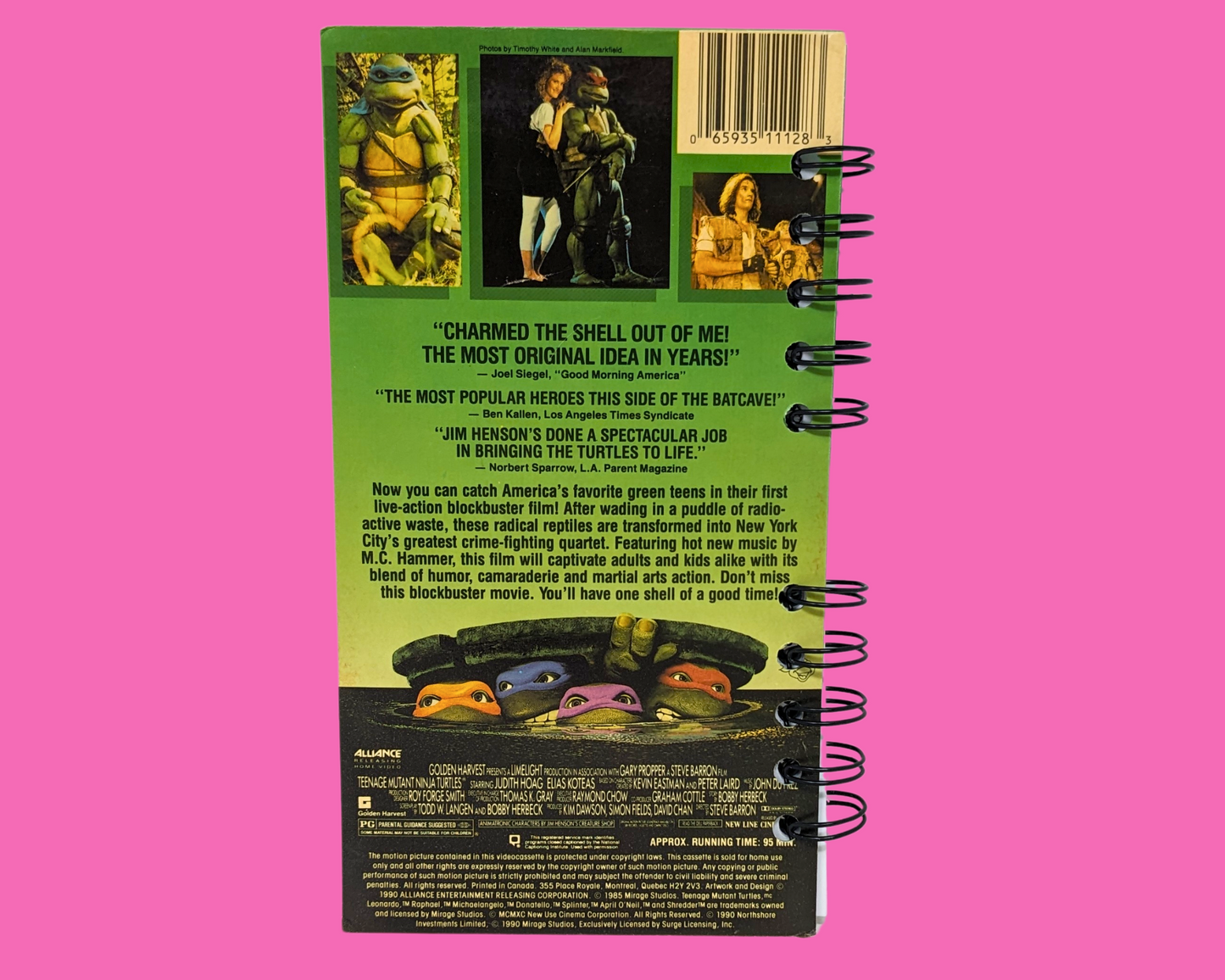Teenage Mutant Ninja Turtles The Movie VHS Movie Notebook