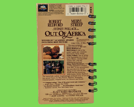 Out of Africa VHS Movie Notebook