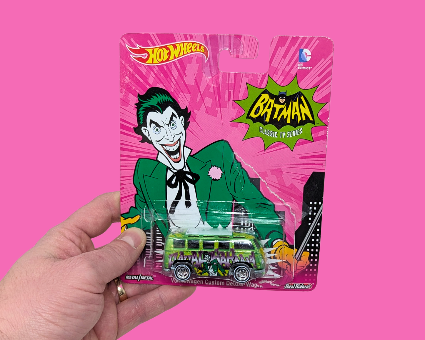 Y2K Collectible Sealed Hot Wheels Batman Joker Volkswagen Custom Deluxe Wagon Automobile Toy