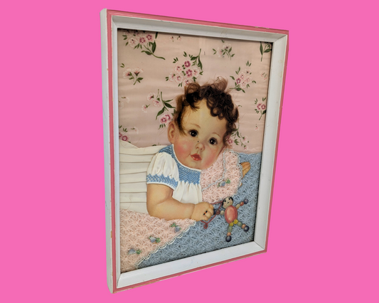 Vintage 1950's Portrait of Little Girl Artwork