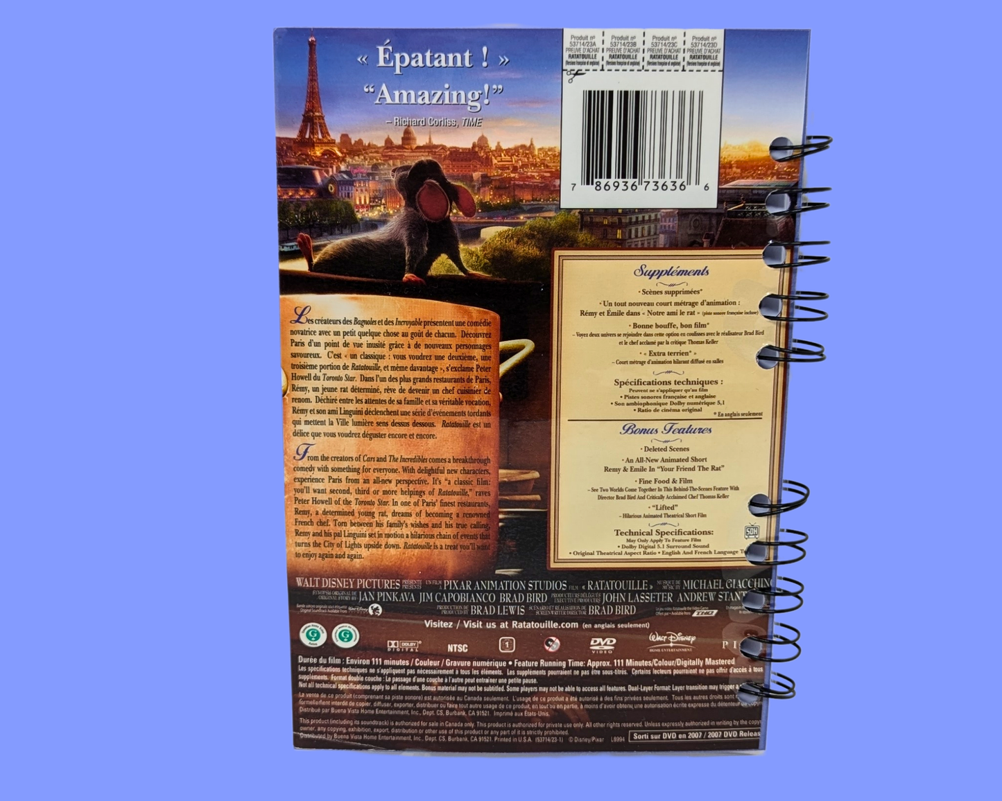 Ratatouille DVD Movie Notebook