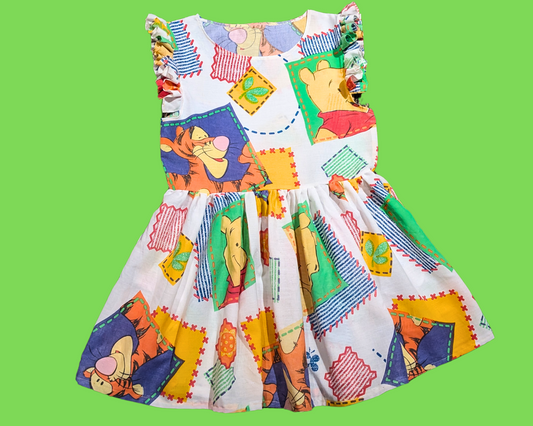 Handmade, Upcycled Walt Disney's Winnie the Pooh Bedsheet Dress Size XS