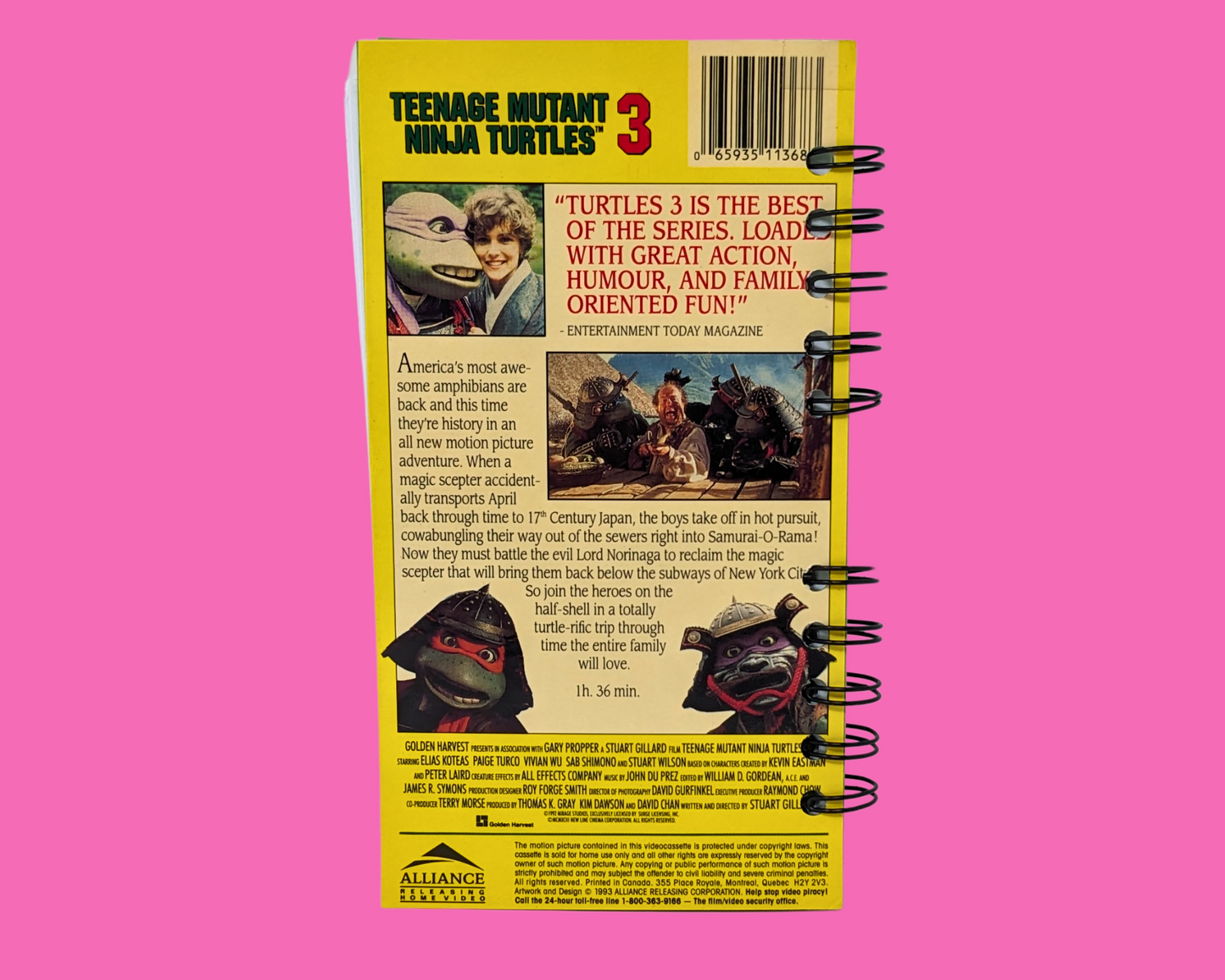 Teenage Mutant Ninja Turtles III VHS Movie Notebook