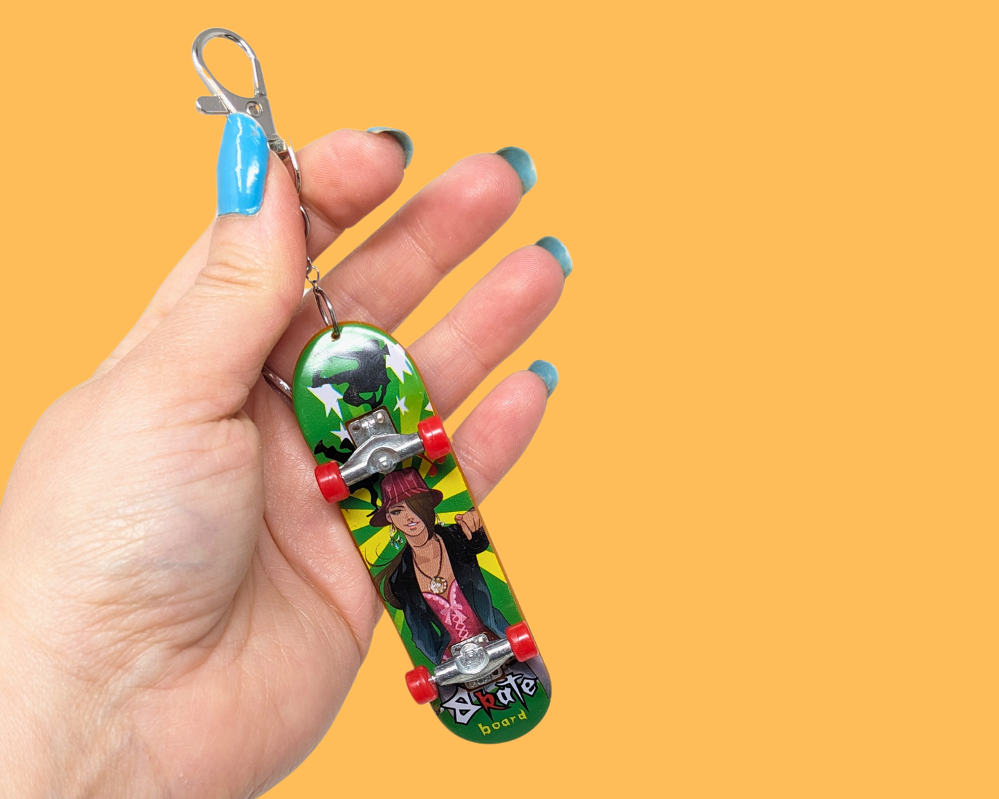 Handmade, Upcycled Skateboard Toy Keychain