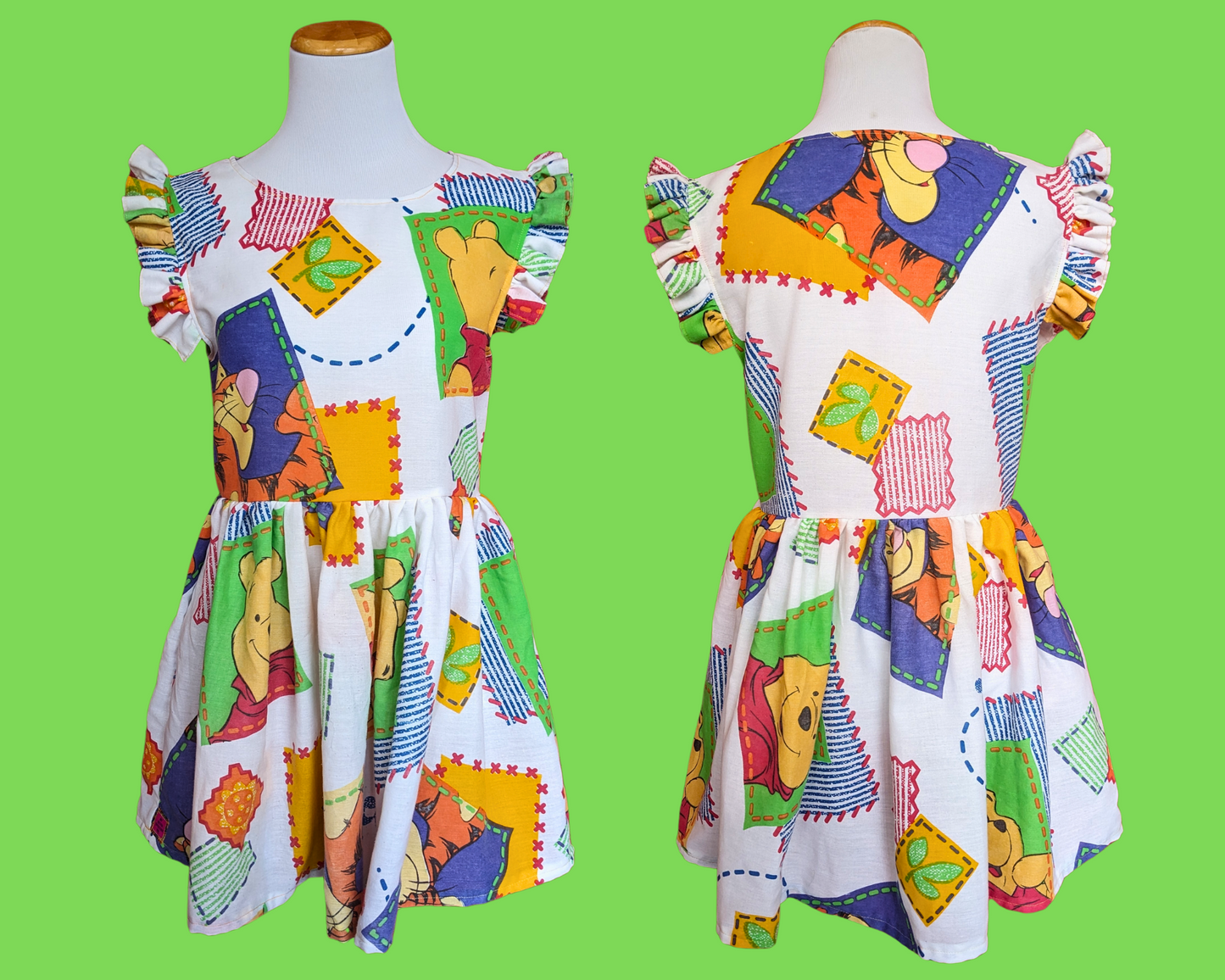 Handmade, Upcycled Walt Disney's Winnie the Pooh Bedsheet Dress Size XS