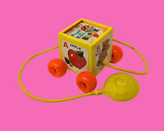 Vintage 1970 Fisher Price Peek-a-Boo Block Toy