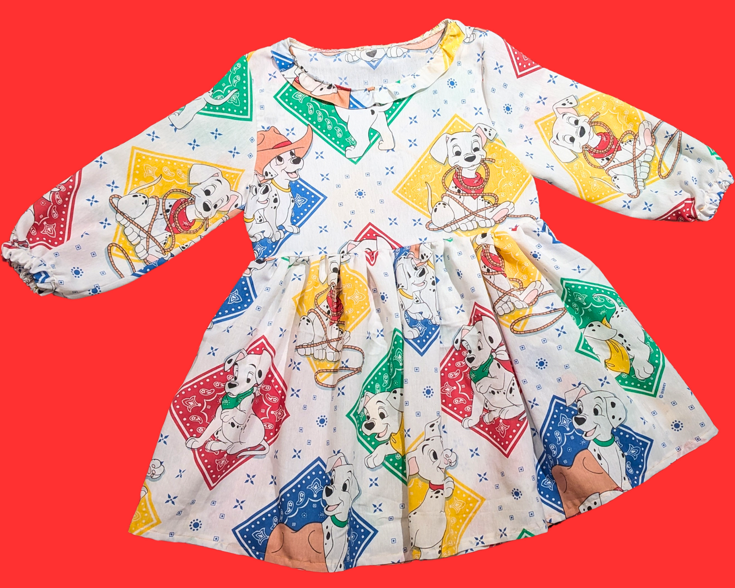 Handmade, Upcycled Walt Disney's 101 Dalmatians Bedsheet Dress Size S