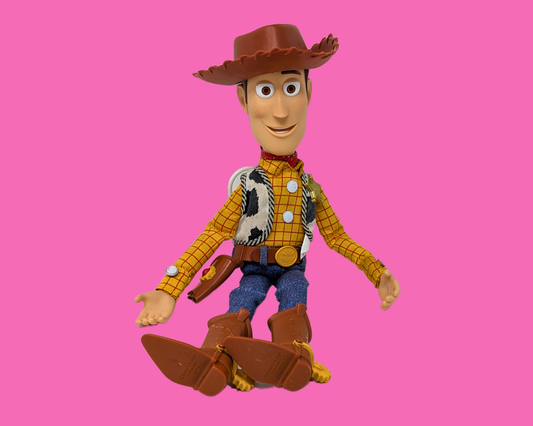 Vintage 1990's Toy Story Sheriff Woody Toy, Speaks French