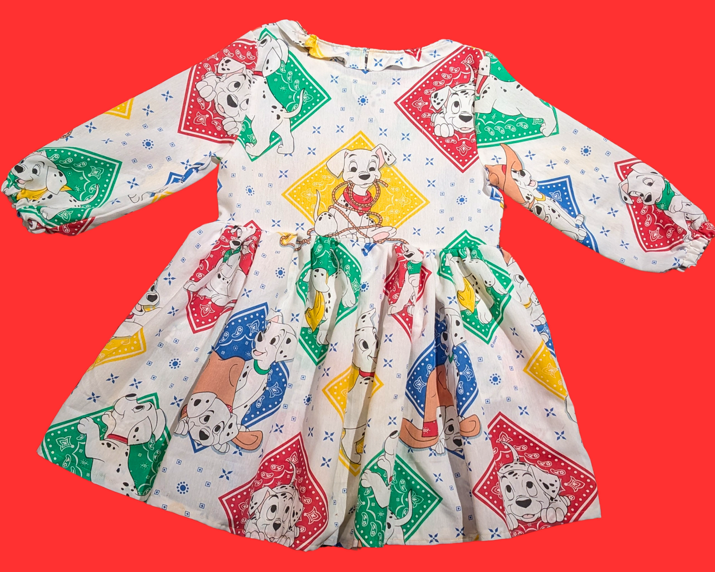 Handmade, Upcycled Walt Disney's 101 Dalmatians Bedsheet Dress Size S