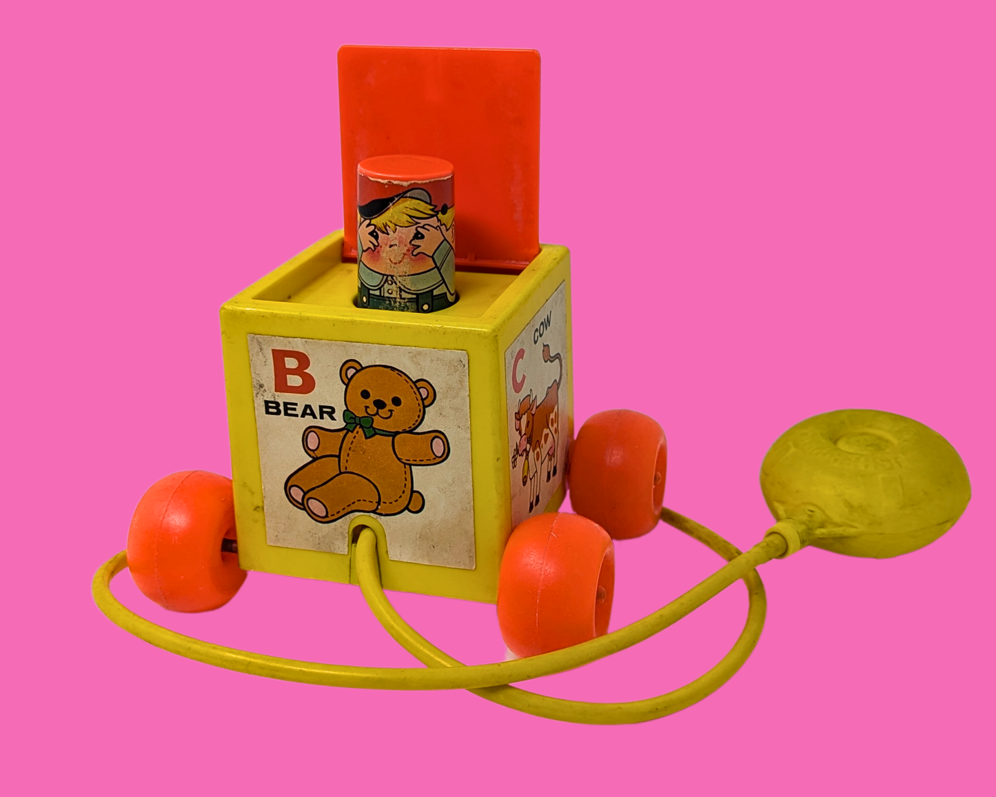 Vintage 1970 Fisher Price Peek-a-Boo Block Toy