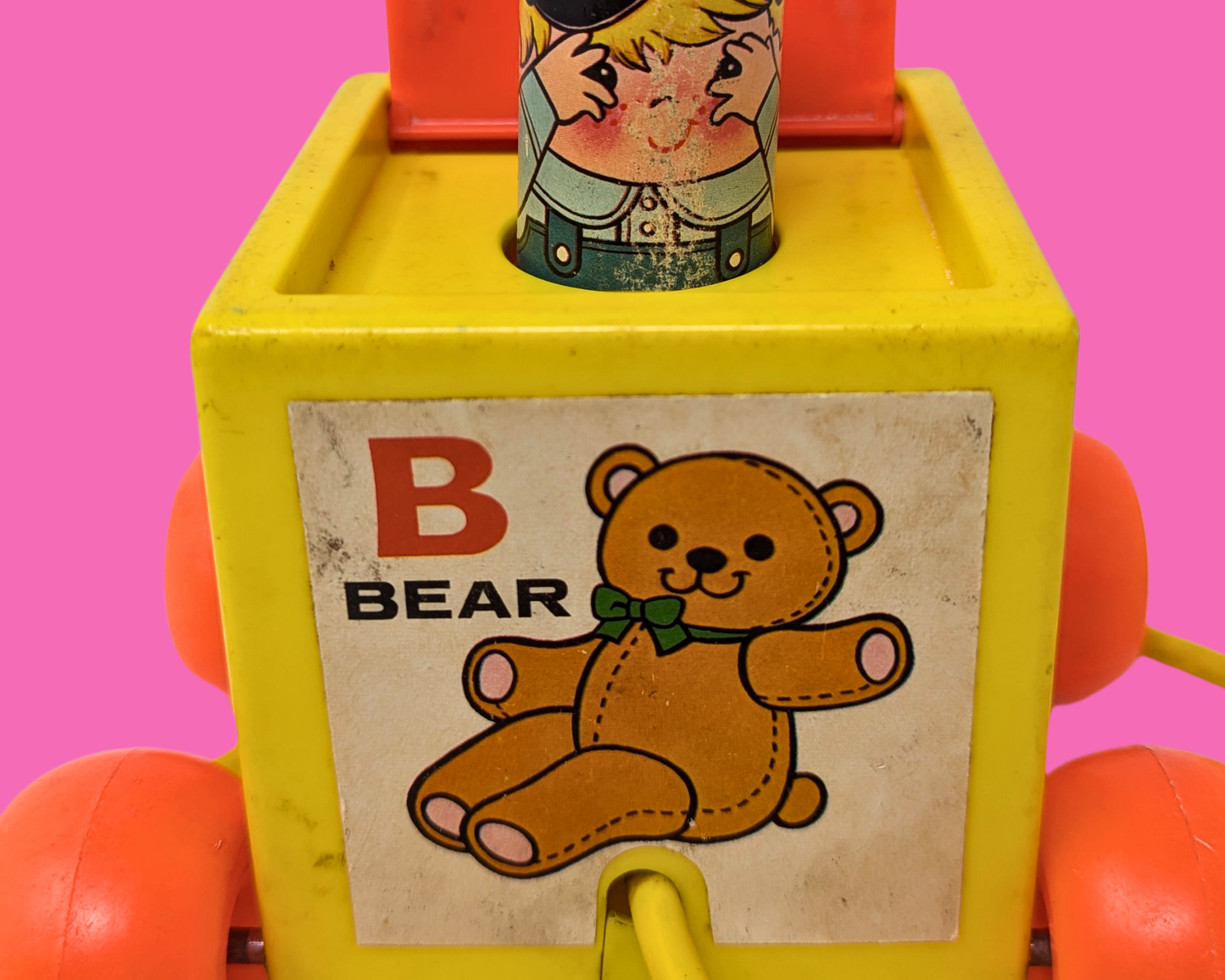 Vintage 1970 Fisher Price Peek-a-Boo Block Toy