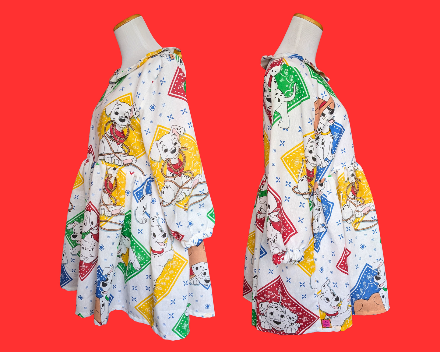 Handmade, Upcycled Walt Disney's 101 Dalmatians Bedsheet Dress Size S