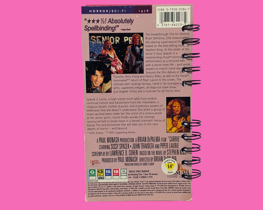 Carrie VHS Movie Notebook