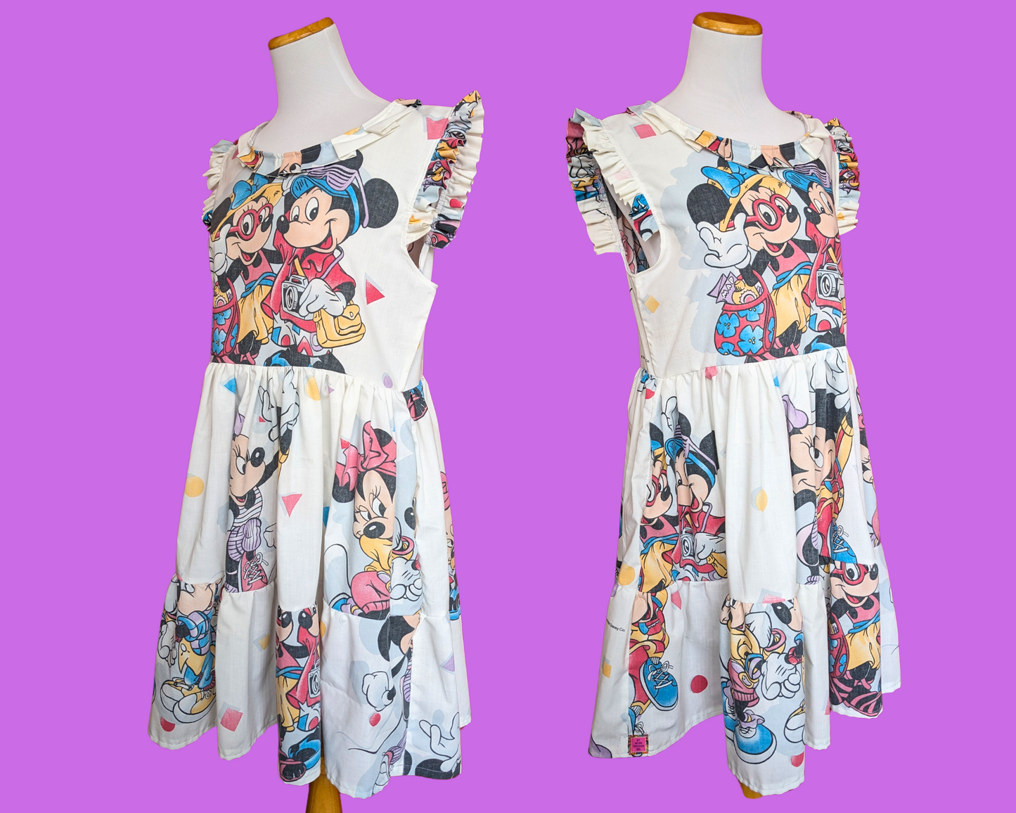 Handmade, Upcycled Walt Disney's Mickey Mouse and Minnie Mouse on Vacation Size M