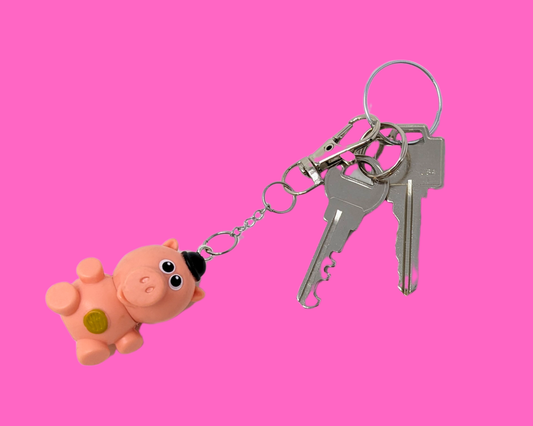 Handmade, Upcycled Toy Story Hamm Toy Keychain