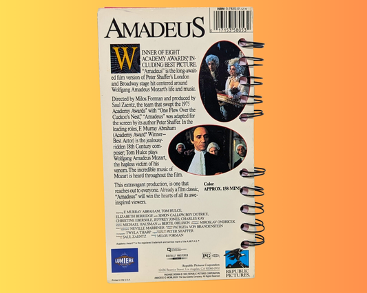 Amadeus VHS Movie Notebook