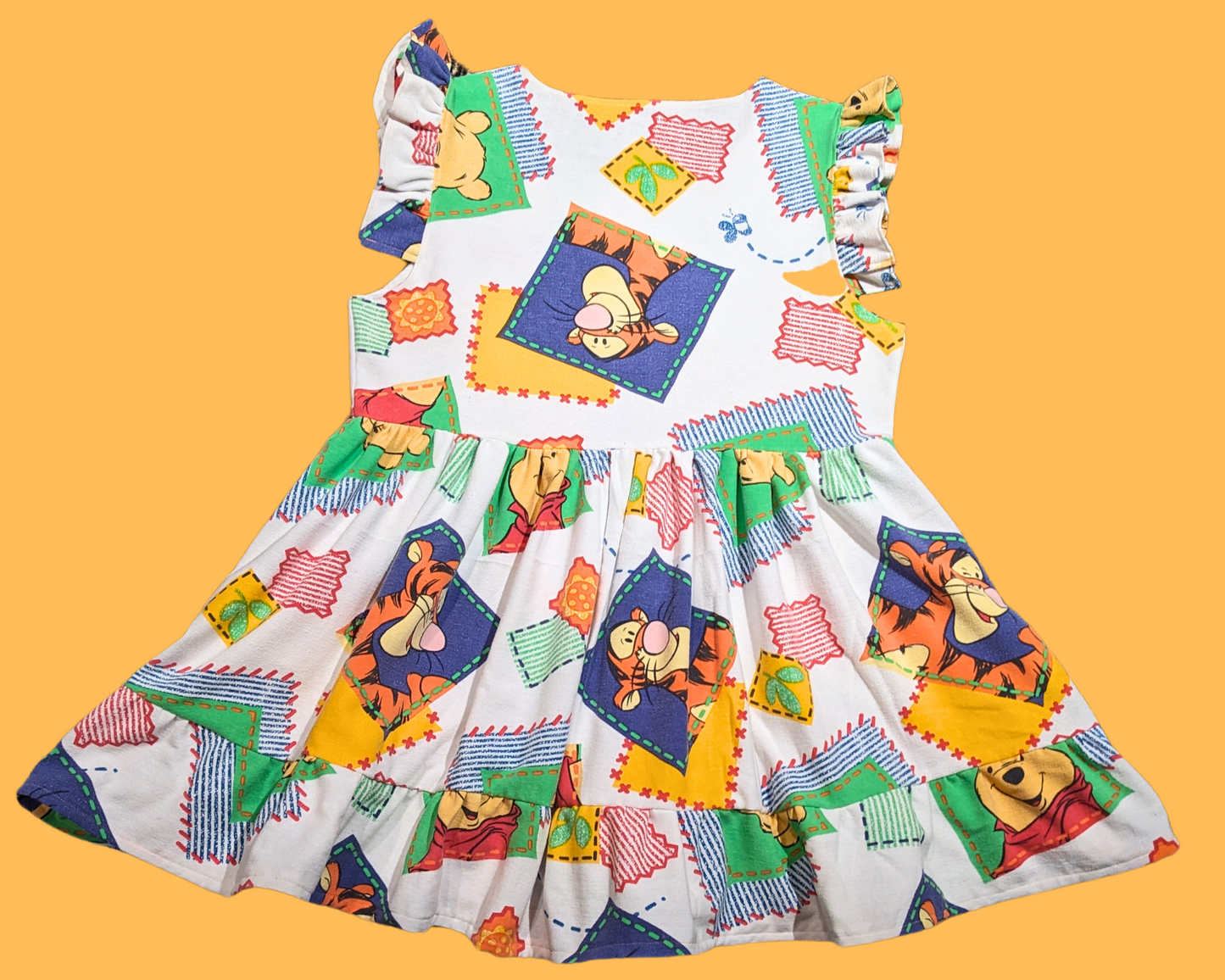 Handmade, Upcycled Walt Disney's Winnie the Pooh Flannel Bedsheet Dress Size L