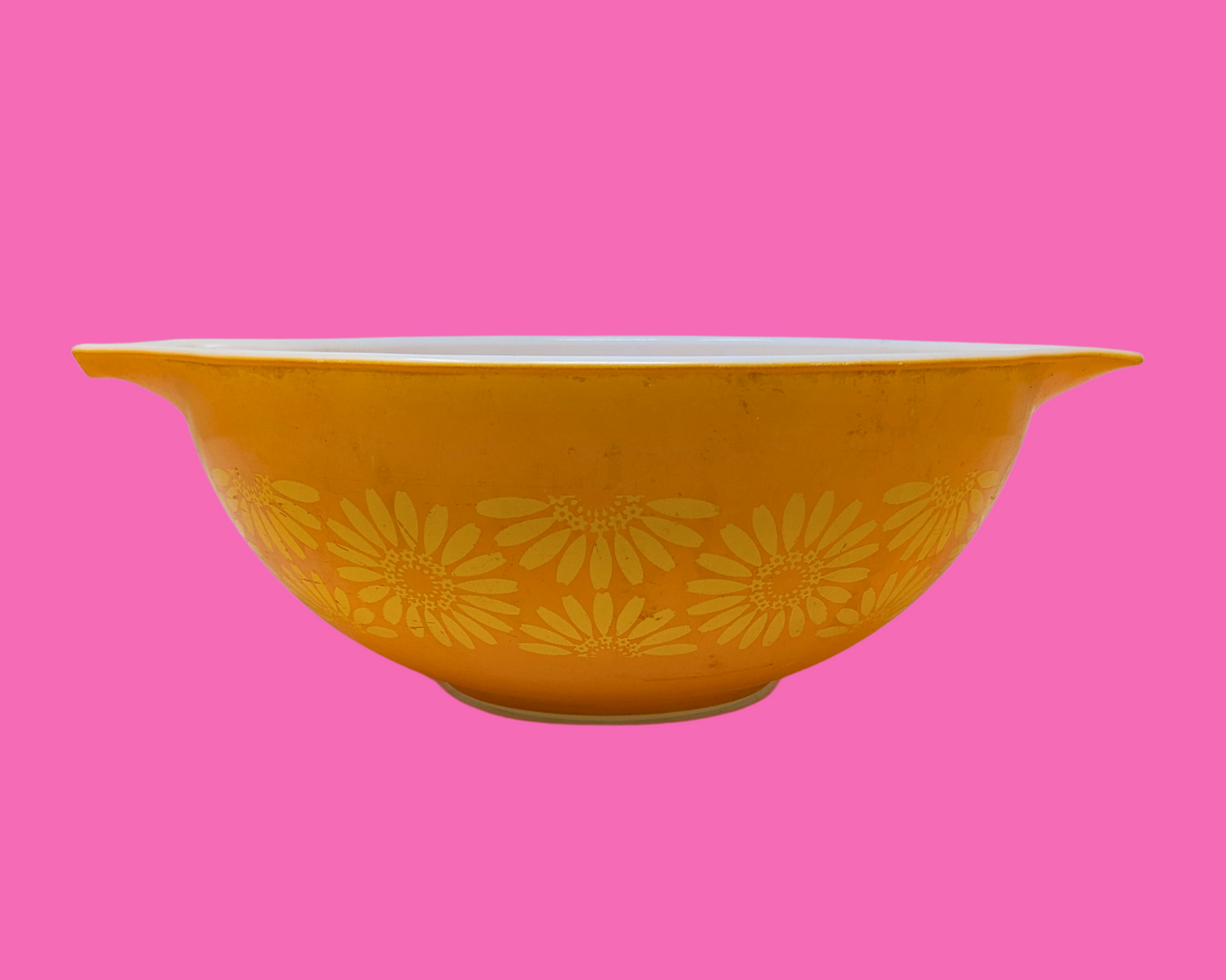 Vintage 1960's Orange and Yellow Floral Pyrex Bowl