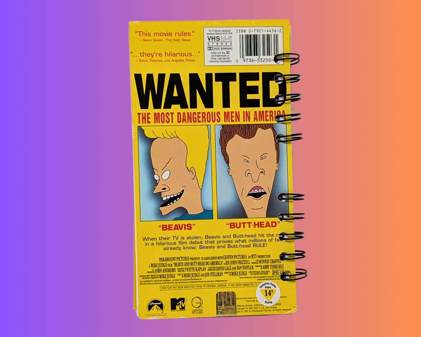 Beavis and Butt-Head Do America VHS Movie Notebook