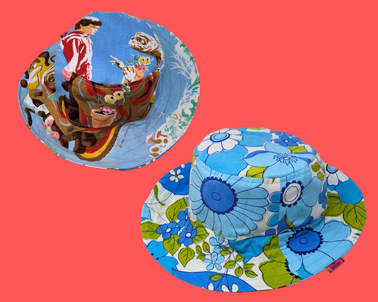 Handmade and Upcycled Vintage E.T Bedsheet Reversible Bucket Hat