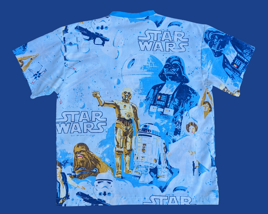 Handmade, Upcycled Vintage 1977 Star Wars, A New Hope Bedsheet T-Shirt Oversized XS - Fits Like A Size M