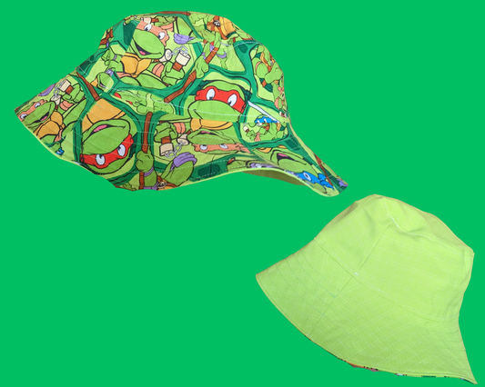 Teenage Mutant Ninjas Turtles Reversible Bucket Hats For Adults Made from Vintage, Upcycled Teenage Mutant Ninjas Turtles Fabric