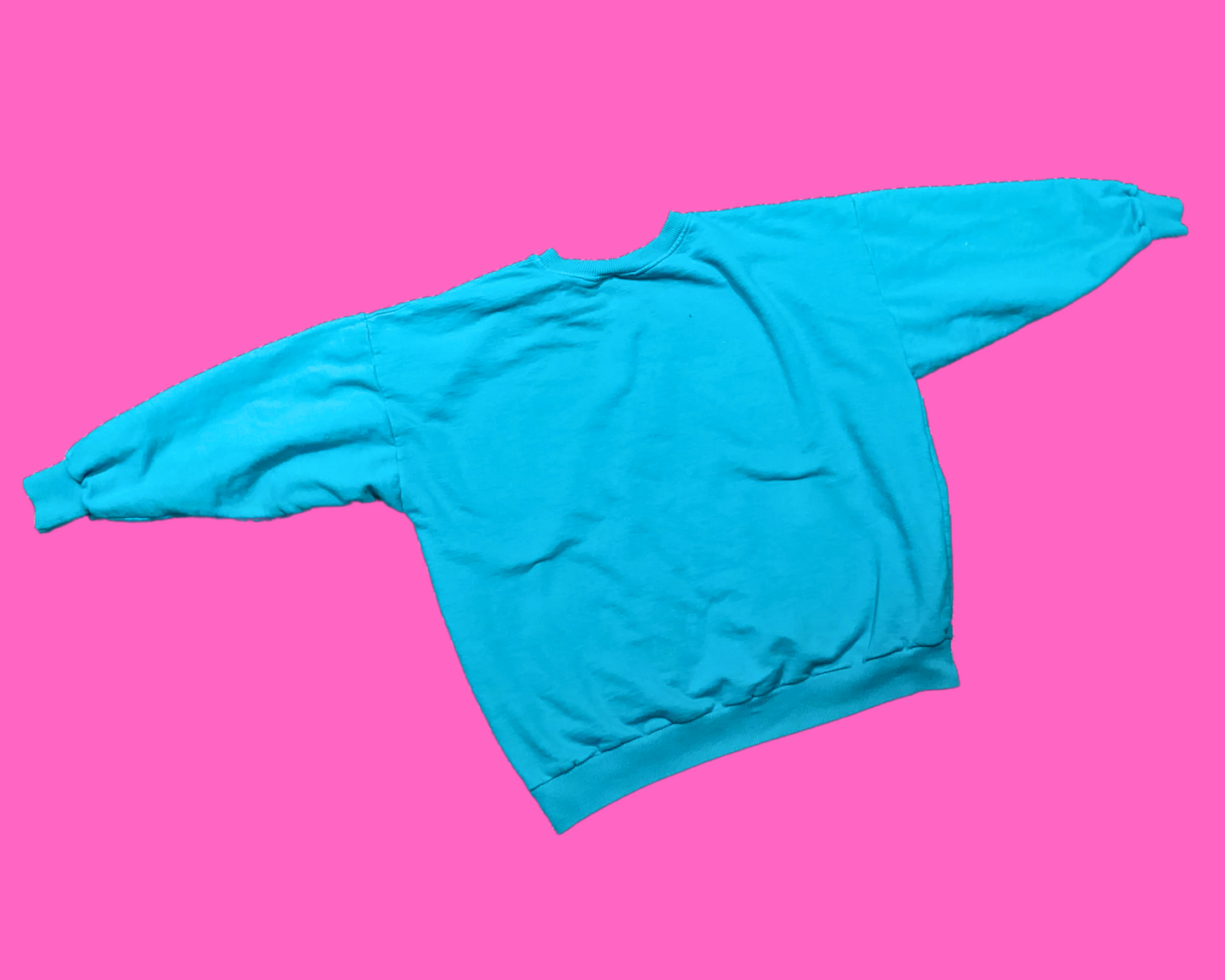 Vintage 1990's Turquoise Au Coton Crewneck Size L