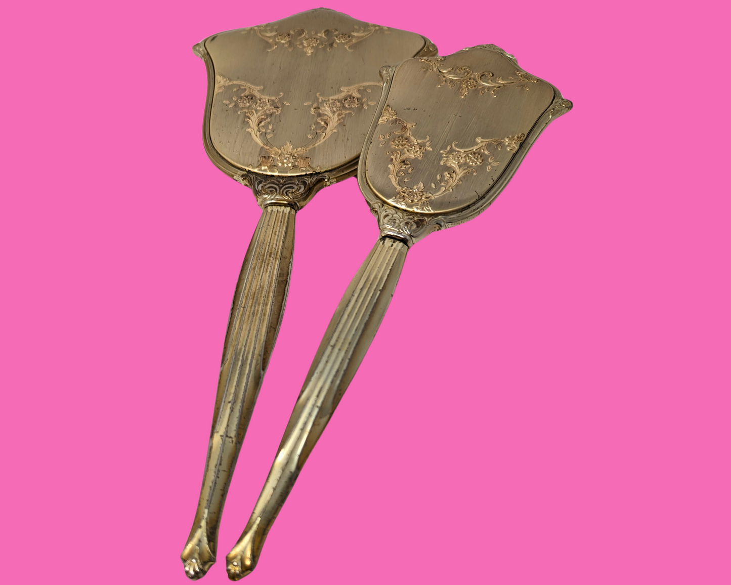 Vintage 1950's Hand Mirror and Hair Brush Set