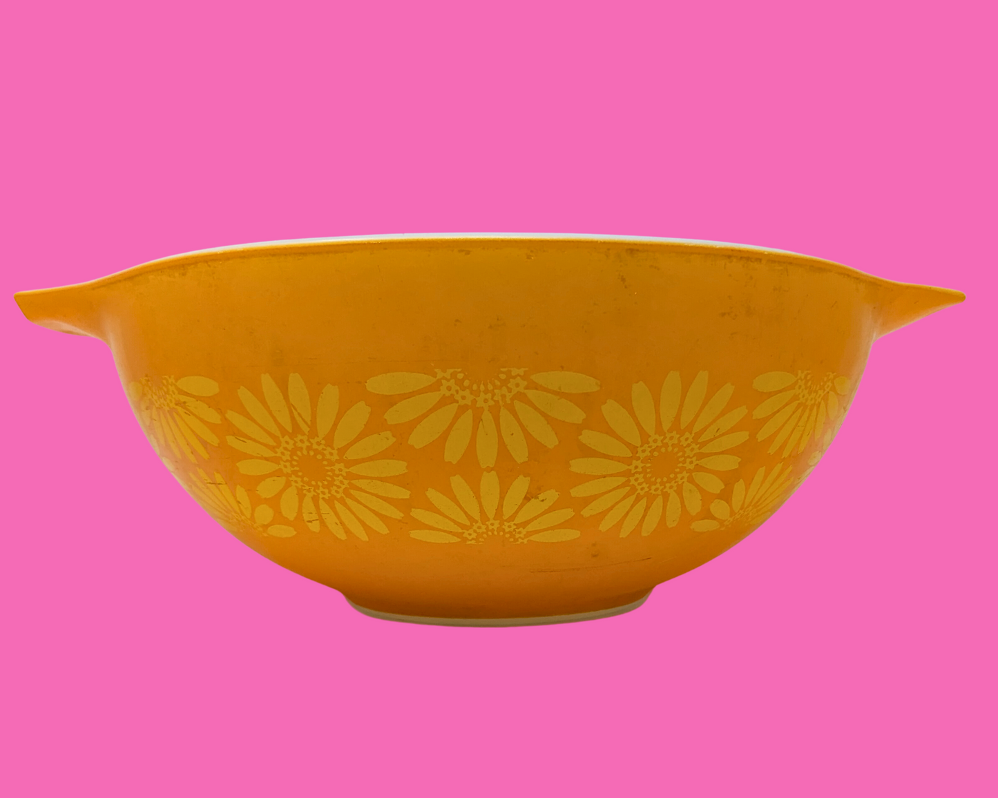 Vintage 1960's Orange and Yellow Floral Pyrex Bowl