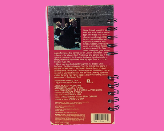 Carrie VHS Movie Notebook