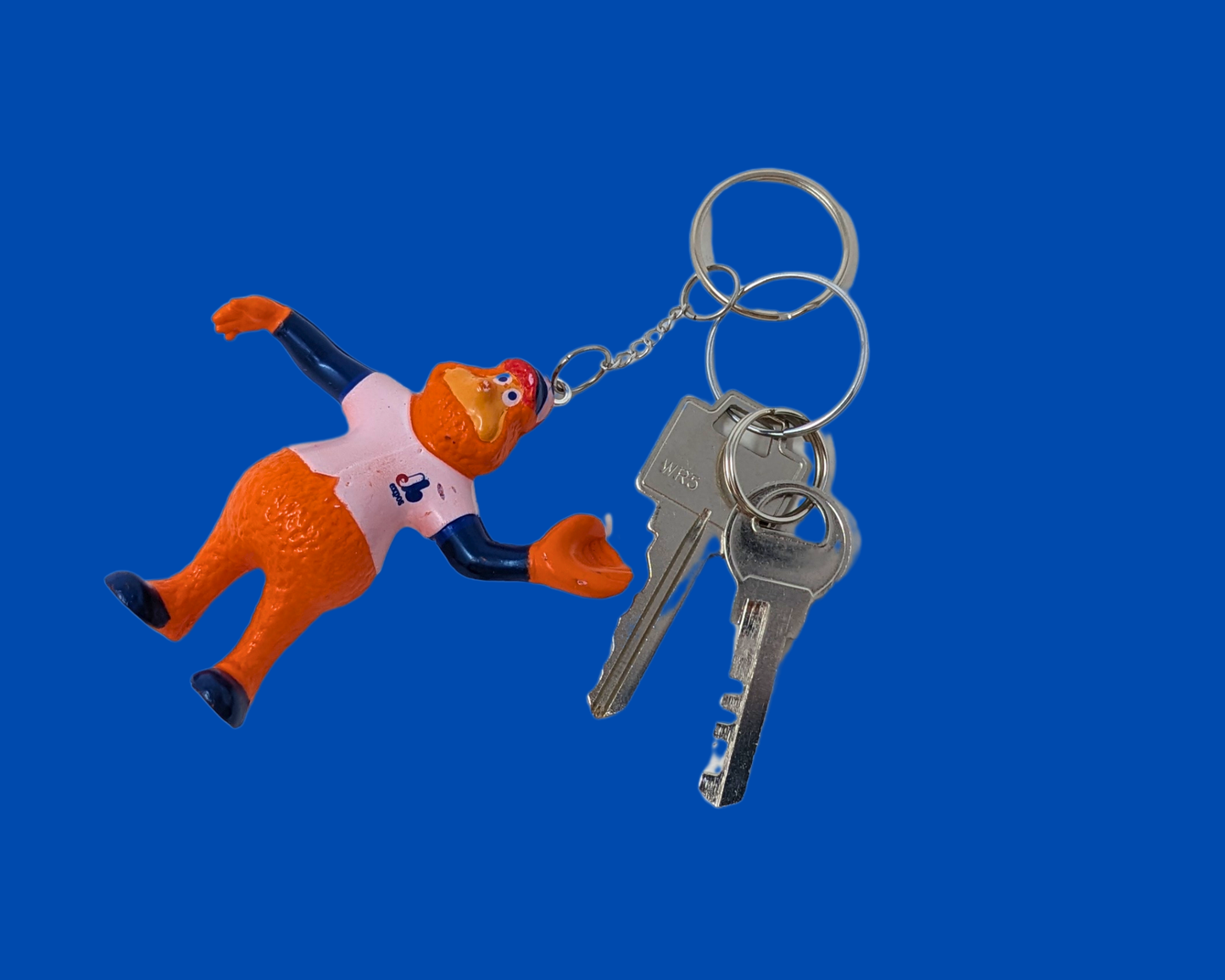 Handmade, Upcycled Montreal Expos Youppi! Mascott Toy Keychain