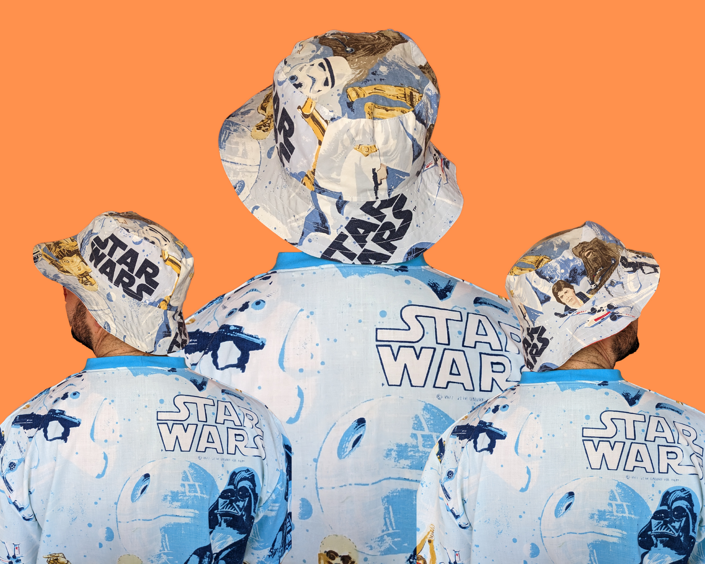 Star Wars Reversible Bucket Hats For Adults Made from Vintage, Upcycled Star Wars Bedsheets