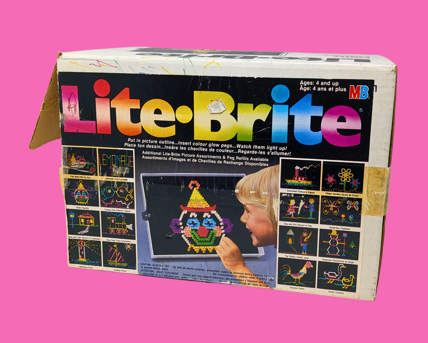 Vintage 1980's Lite Brite Game, with Accessories and Original Packaging