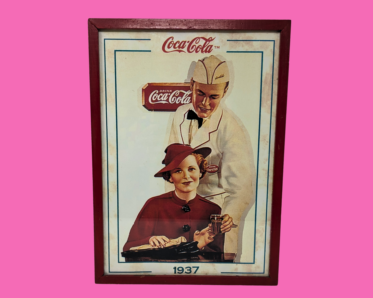 Vintage 1990's Coca Cola Framed Print