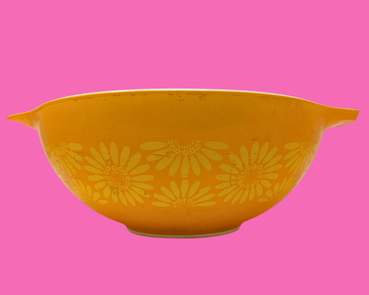 Vintage 1960's Orange and Yellow Floral Pyrex Bowl