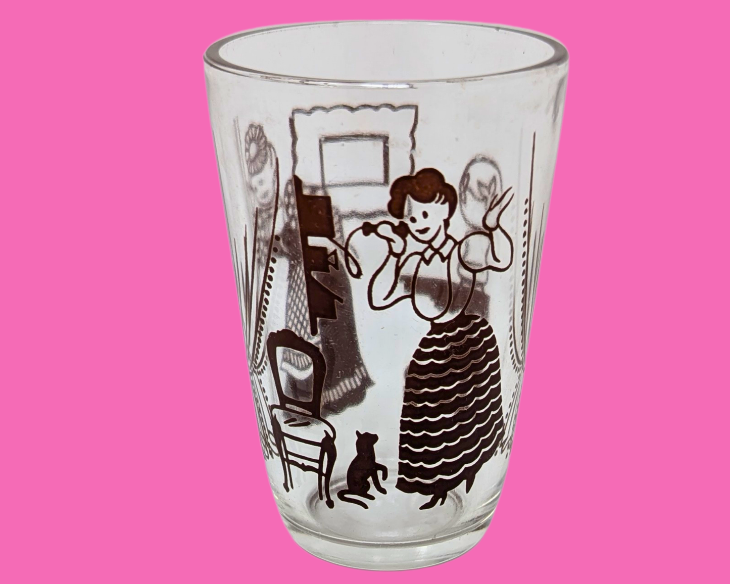 Vintage 1953's Bustling Betsy Swanky Swigs Kraft Foods Small Glass