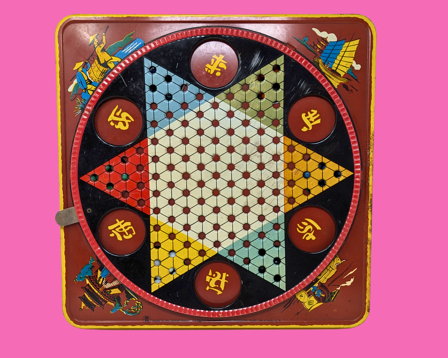 Vintage 1980's Chinese Checkers with Marbles