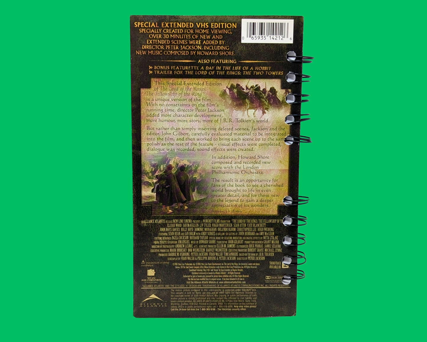 The Lord of the Rings, The Fellowship of the Ring VHS Movie Notebook