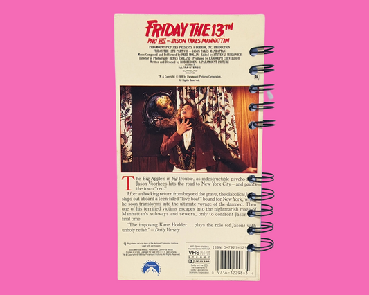 Friday The 13th Part VIII Jason Takes Manhattan VHS Movie Notebook