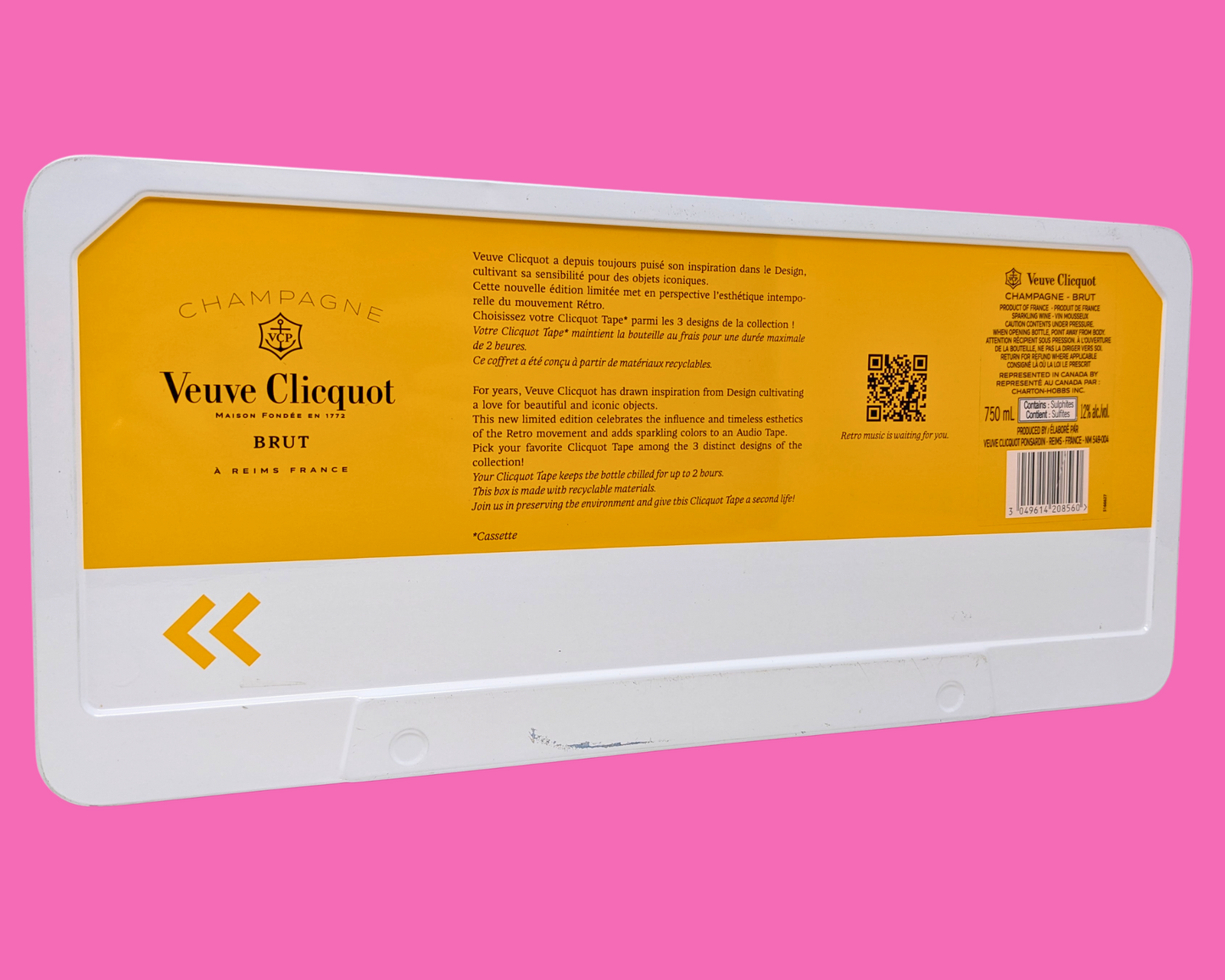 Collectible Veuve Clicquot Champagne Cassette Shaped Metal Box