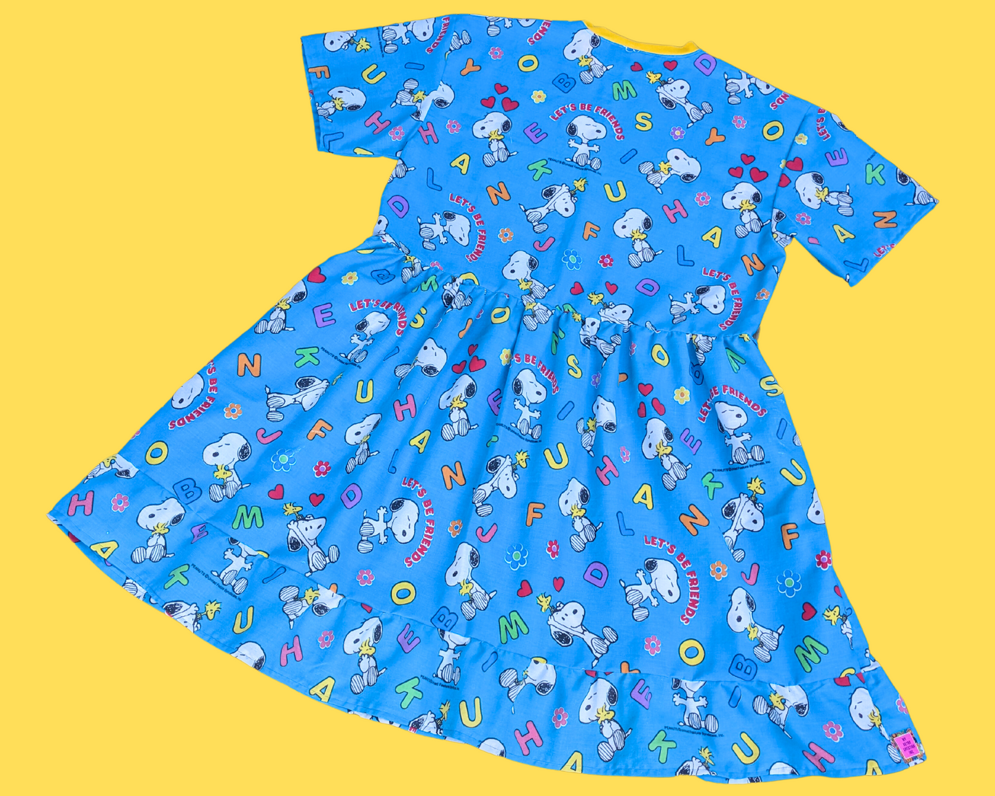 Handmade, Upcycled Charlie Brown, Snoopy Bedsheet T-Shirt Dress Fits 2XL