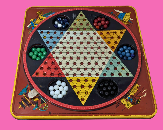 Vintage 1980's Chinese Checkers with Marbles