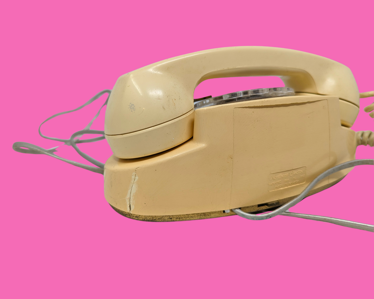 Vintage 1980's White Rotary Telephone, Not Tested