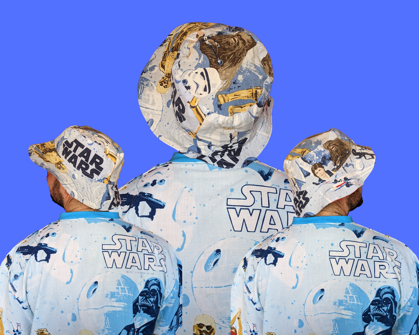 Star Wars Reversible Bucket Hats For Adults Made from Vintage, Upcycled Star Wars Bedsheets