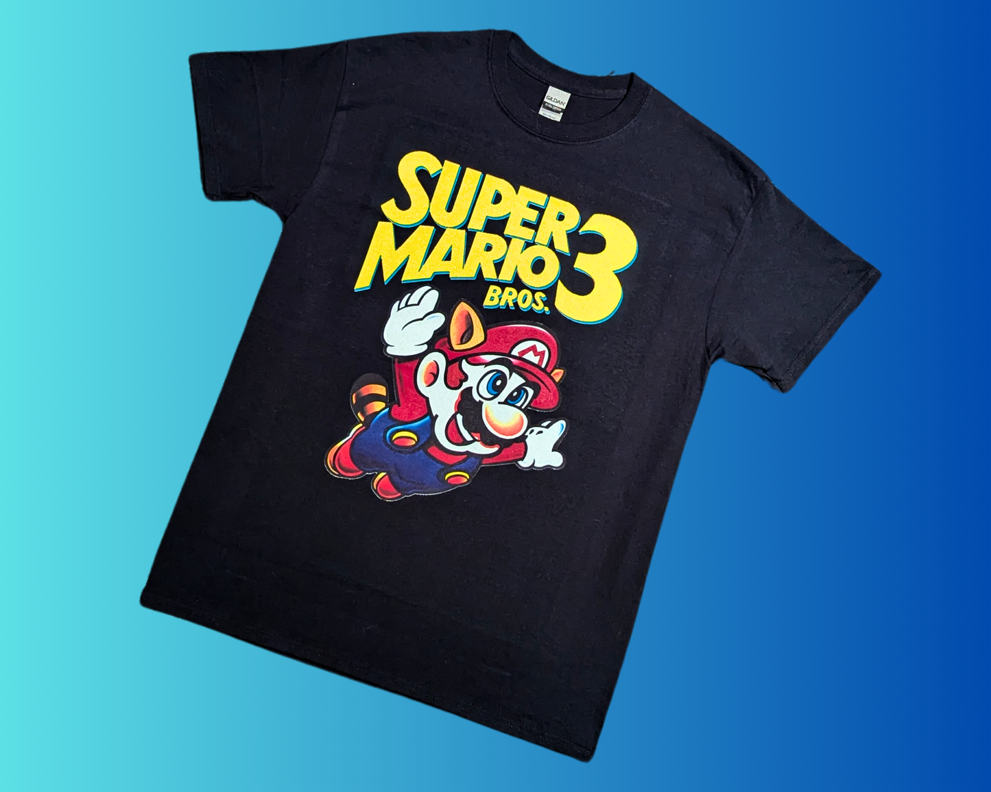 Y2K Super Mario Bros 3 Black T-Shirt Size M