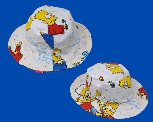 Handmade and Upcycled The Simpsons Bedsheet Reversible Bucket Hat
