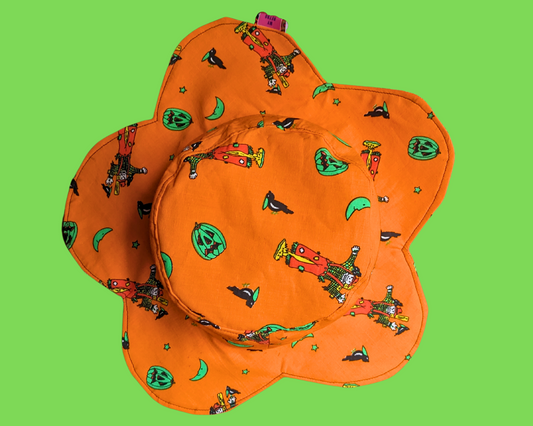 Halloween Reversible, Flower Shaped Bucket Hat