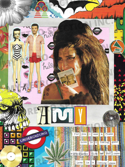 Print of Handmade Collage of Amy Winehouse