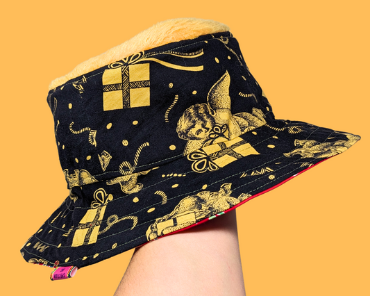 Handmade and Upcycled 90's, Y2K Gym Class Bag Fabric Reversible Bucket Hat